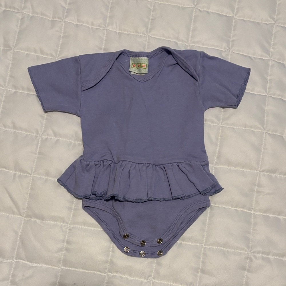 Purple Ruffled Kids Bodysuit